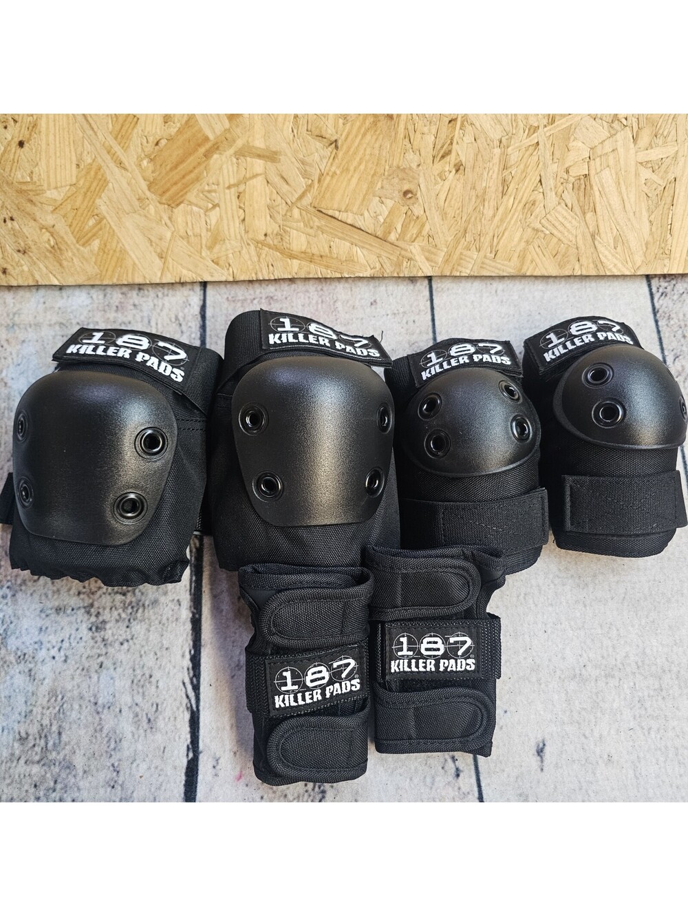187 Killer Pads Knee Elbow and Wrist Guard Set Black Size Xs 6-Piece Set